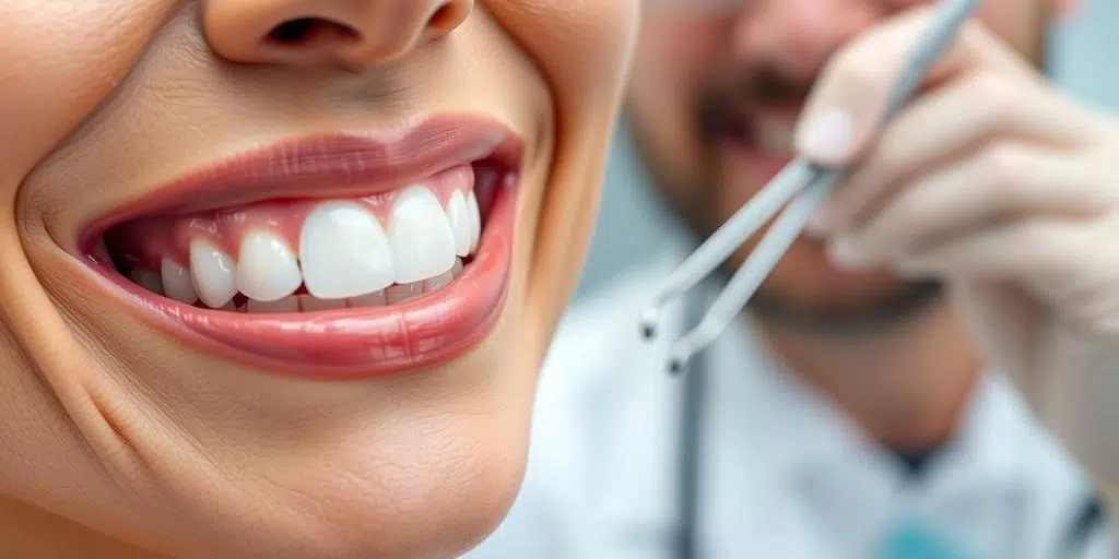 Patient smiling with All-on-4 dental implants