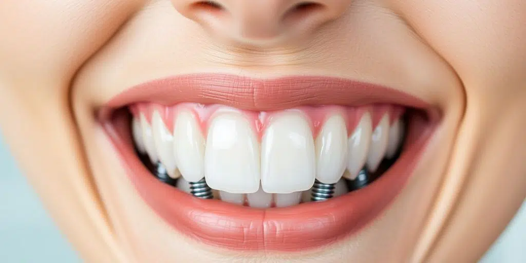Smiling person with All-on-4 dental implants