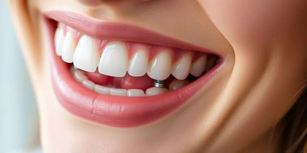 Smiling person with All-on-4 dental implants